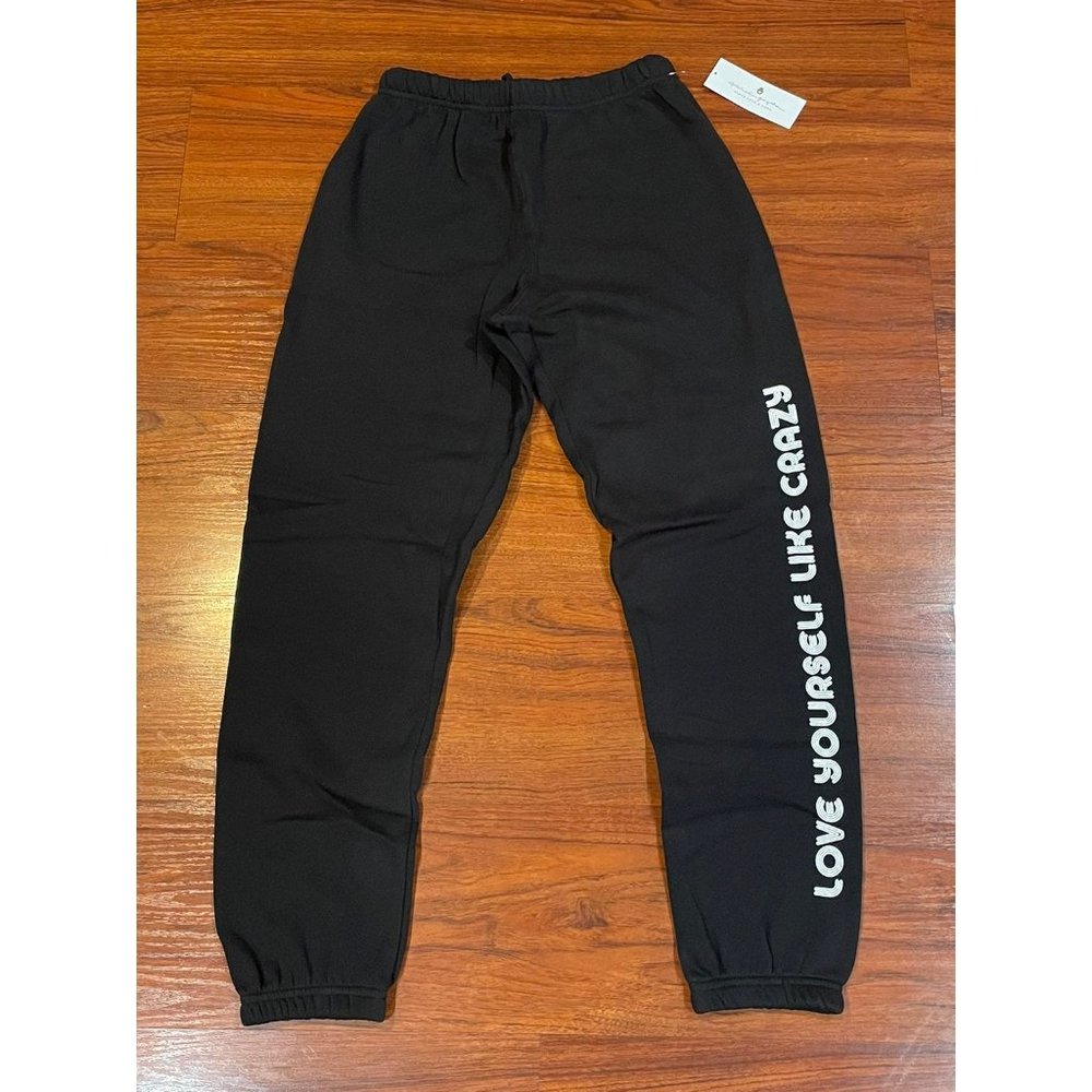 NWT SPIRITUAL GANGSTER LOVE YOURSELF LIKE CRAZY BLACK SWEATPANTS SZ SMALL S - Picture 5 of 10